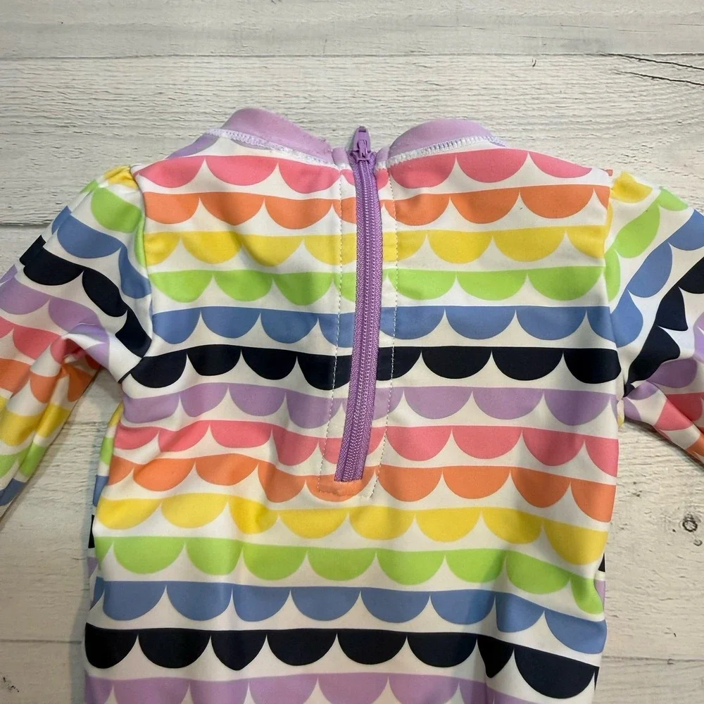 Rufflebutts girls rainbow one‎ piece swim suit 3-6 months